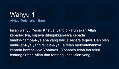 Wahyu 1 (TB) - Tampilan Pasal - Alkitab SABDA - balustradellc