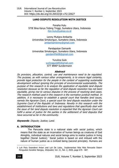 WAKAF COMMUNAL LAND DISPUTE RESOLUTION IN WEST … - balustradellc