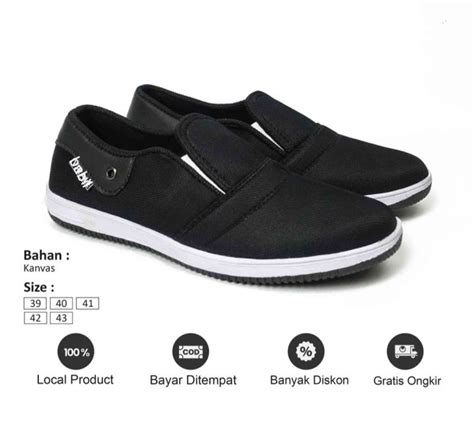 Wakay sepatu slip on casual Canvas pira & wanita - Shop - balustradellc