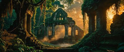 Walking Through Ancient Jungle Ruins Path Cinematic Visuals - balustradellc