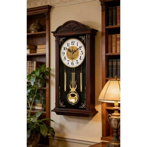 Wall Clocks: Grandfather Wood Wall Clock with Chime. - balustradellc