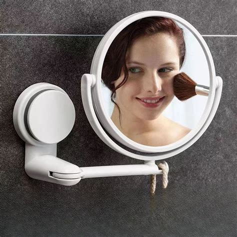 Wall Mirror Folding Arm Extend Bathroom Mirror Without Drill Swivel ... - balustradellc