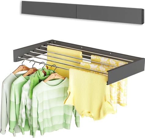 Wall Mounted Clothes Drying Rack 40", Foldable Wall Mount Laundry Rack ... - balustradellc