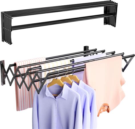 Wall Mounted Folding Clothes Drying Rack | Easy Space Saving DIY ... - balustradellc