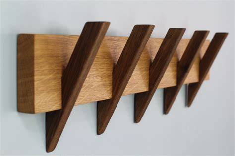Wall-mounted wooden coat rack - Handmade piano coat rack with … - raincitystudios.com