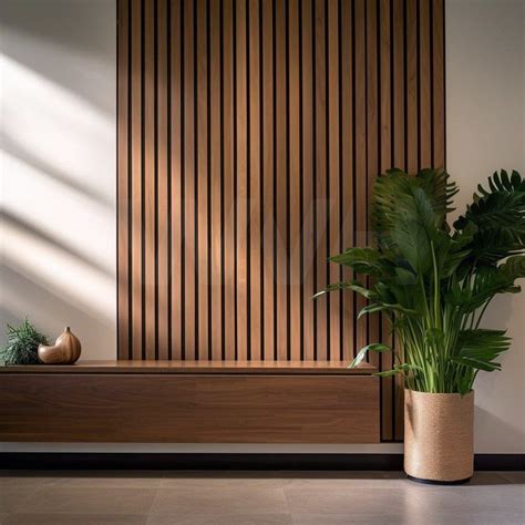 Walnut Acoustic Slat Wood Wall Panels - Bark & Bole - balustradellc