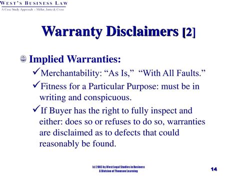 WARRANTY DISCLAIMER AND L