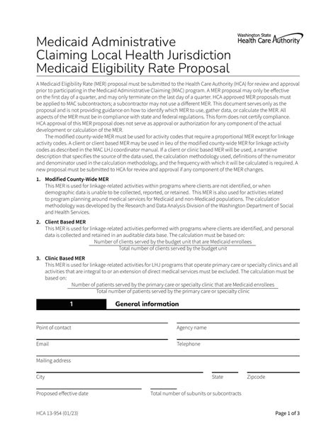 WASHINGTON STATE Medicaid Administrative Claiming Manual