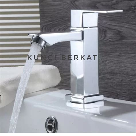 Wastafel Hot & Cold Desain Minimalis Black Basin Faucet - balustradellc