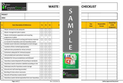 waste and disposal audit checklist - raincitystudios.com