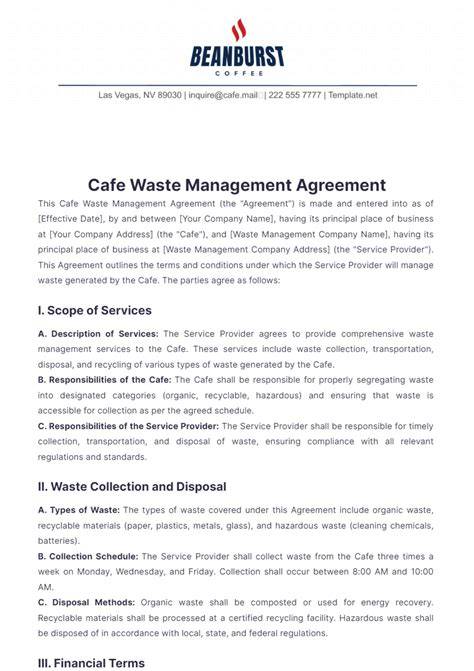 WASTE MANAGEMENT AGREEMENT Clause Samples | Law Insider - raincitystudios.com