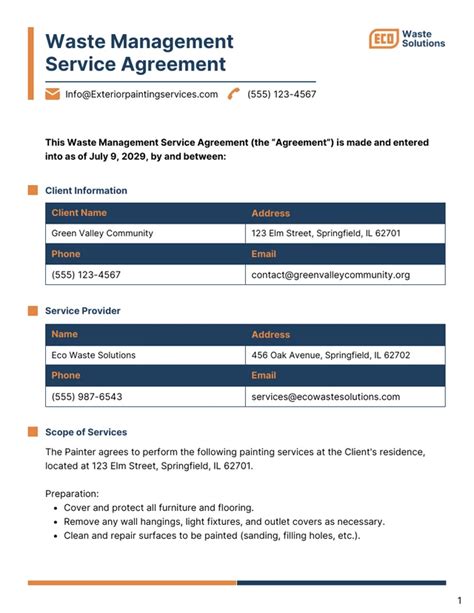 Waste Management Agreement - United States | Genie AI - raincitystudios.com