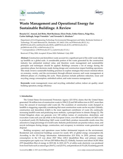 Waste Management and Operational Energy for … - raincitystudios.com