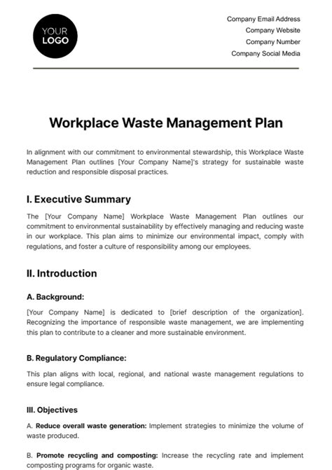 Waste Management Business Plan Template (Download) - raincitystudios.com