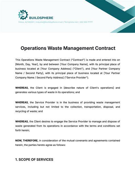 Waste Management Contract Template - Venngage - raincitystudios.com