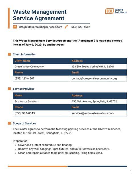 Waste Management Contract Templates | Genie AI - raincitystudios.com