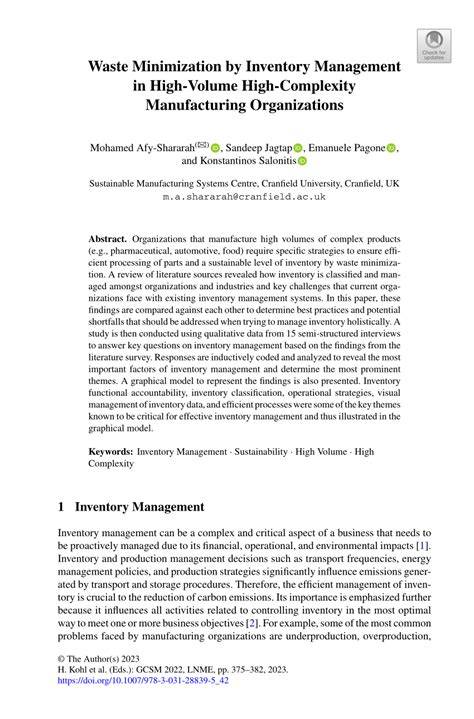 Waste Minimization by Inventory Management in High-Volume High ... - raincitystudios.com