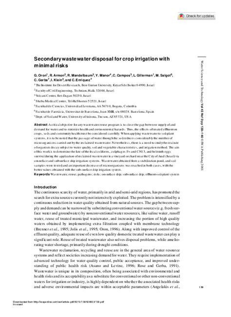 Wastewater crop irrigation risks health - raincitystudios.com