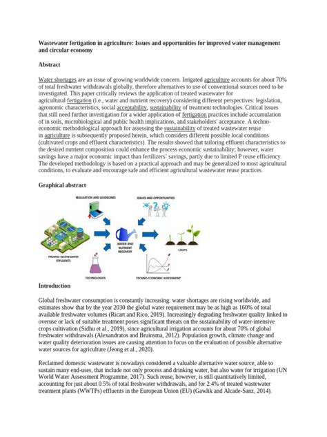 Wastewater fertigation in agriculture: Issues and opportunities for ... - raincitystudios.com