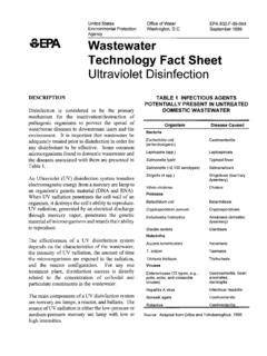 Wastewater Technology Fact Sheet Ultraviolet Disinfection - raincitystudios.com