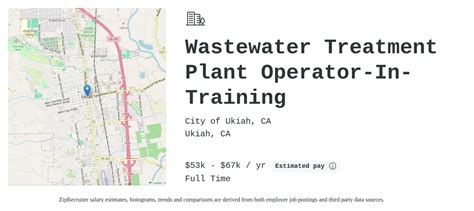 Wastewater Treatment Plant Operator-In-Training in Ukiah, CA ... - raincitystudios.com