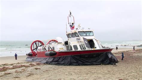 WATCH: Canadian hovercraft forced to ground itself on Hampton Beach