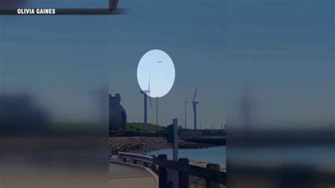 WATCH: Crews investigate ‘issue’ involving Deer Island wind turbine after object appears to fly off of blade