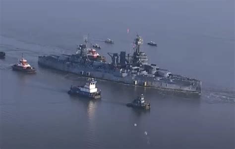 WATCH: Live Video of the Battleship Texas Going to Galveston