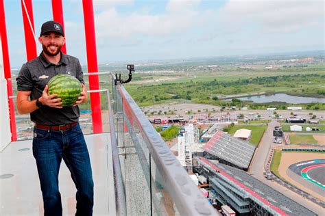 WATCH: NASCAR driver Ross Chastain throws watermelons off COTA's 251-foot observation tower