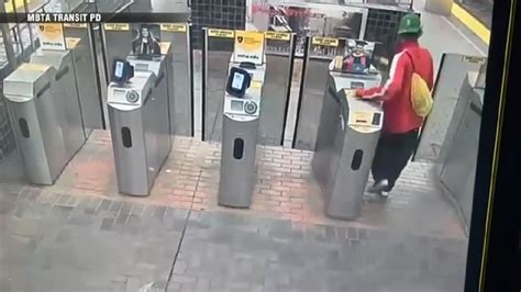 WATCH: Video shows Malden man kicking down turnstile gate at Park Street Station