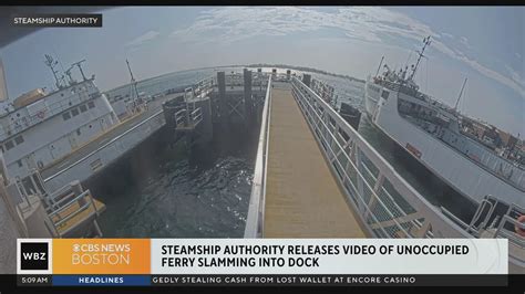 WATCH: Video shows moment Steamship Authority ferry breaks free, slams into dock