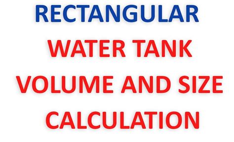 WATER DEMAND AND WATER TANK SIZE & VOLUME CALCULATION …