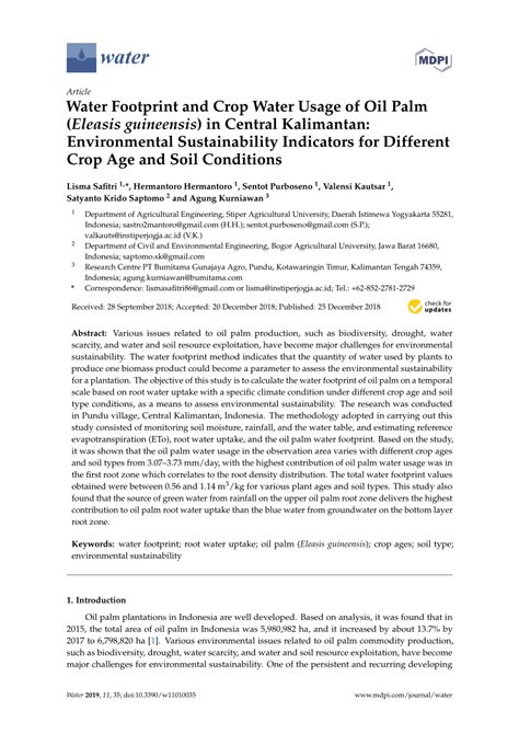 Water Footprint and Crop Water Usage of Oil Palm - MDPI - wintechmobiles.com