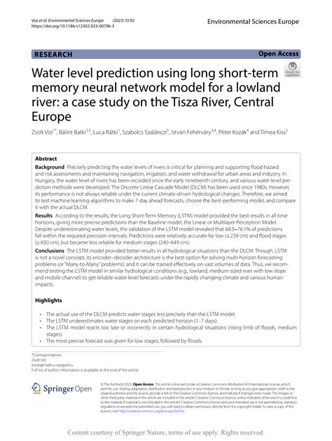 Water level prediction using long short-term memory neural network ... - coolestguyplanet.net