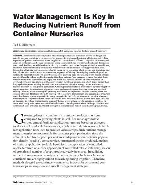 Water Management Is Key in Reducing Nutrient Runoff from Container ... - raincitystudios.com