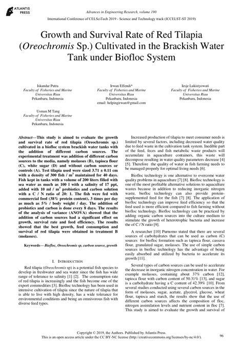 Water Quality, Survival, and Growth of Red Tilapia, Oreochromis ... - raincitystudios.com