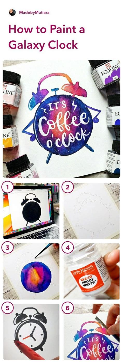 Watercolor Galaxy Clock Painting Tutorial - muktibox.com
