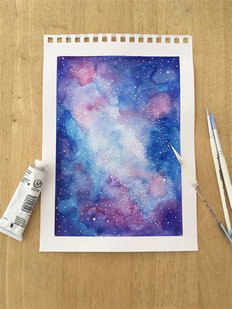 Watercolor Galaxy Handlettering Tutorial - muktibox.com