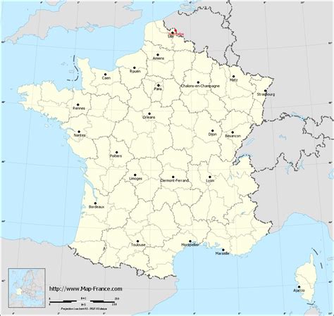 WATTRELOS - Map of Wattrelos 59150 France