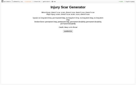 WC INJURY GENERATOR ― Perchance