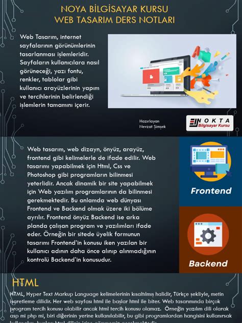 WEB TASARIM HTML DERS NOTLARI Web sitemizi nasıl.