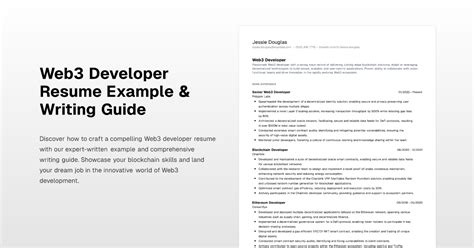 Web3 Developer Resume Example & Career Guide - coolestguyplanet.net