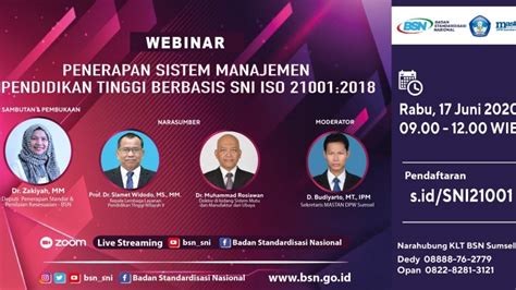 Webinar Penerapan Sistem Manajemen Pendidikan Tinggi Berbasis SNI ISO ... - balustradellc
