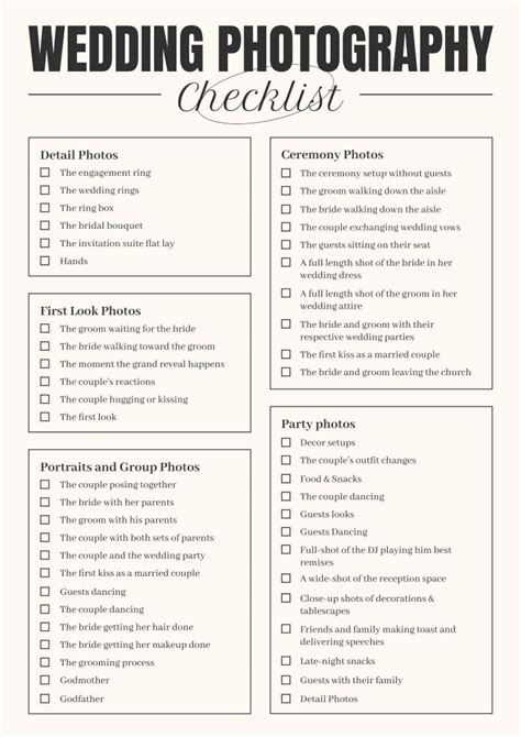 Wedding Photographer and Videographer Checklist - balustradellc