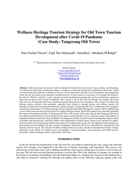 Wellness Heritage Tourism Strategy for Old Town Tourism … - balustradellc
