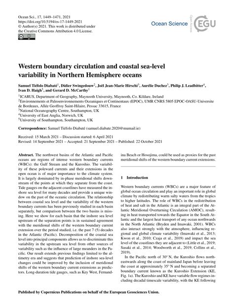 Western boundary circulation and coastal sea-level … - raincitystudios.com