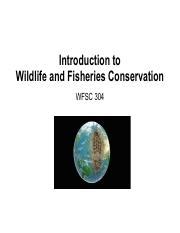 WFSC 304 Wildlife & Fisheries Conservation