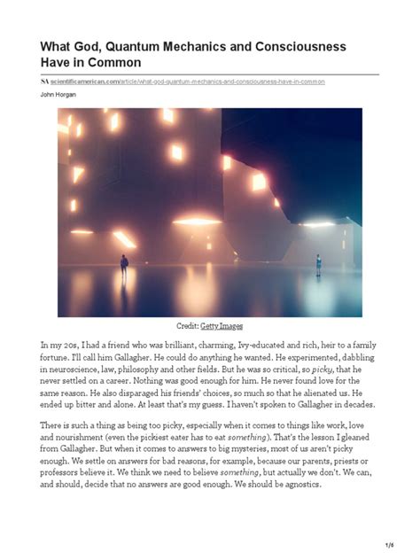 What God, Quantum Mechanics and Consciousness … - balustradellc