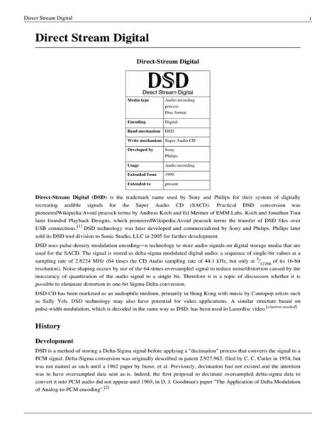 What is DSD (Direct Stream Digital) Audio Format - balustradellc