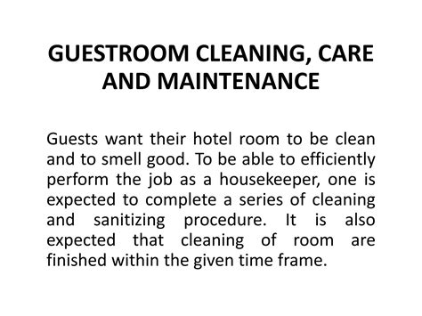 What is the nature and scope of hotel guest room cleaning ... - muktibox.com